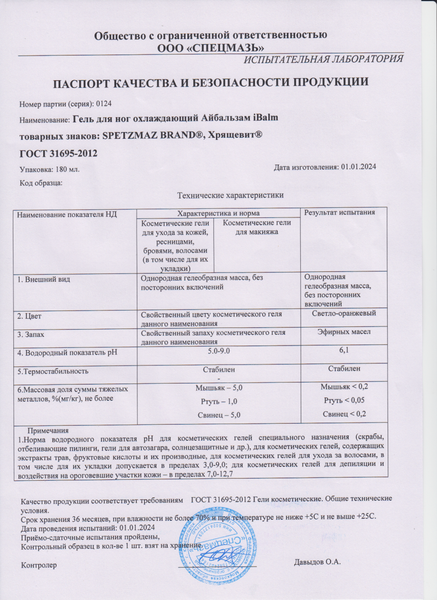 Паспорт №012024